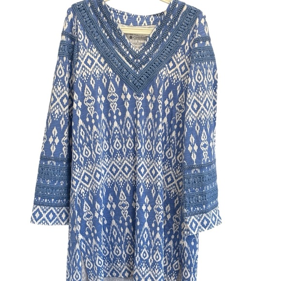 Coolibar French Blue Melrose Ikat Size Small Samoa Bay Cover-up - Picture 2 of 14